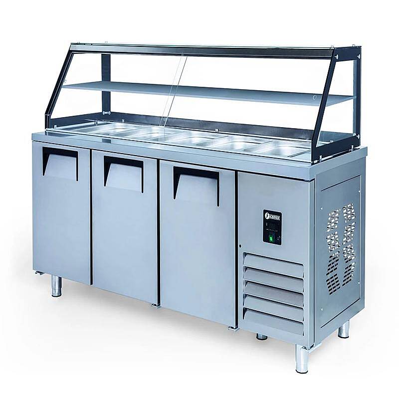 Iceinox STS G 515 Camlı Servis Buzdolabı, Paslanmaz Çelik, 3 Kapılı - 1