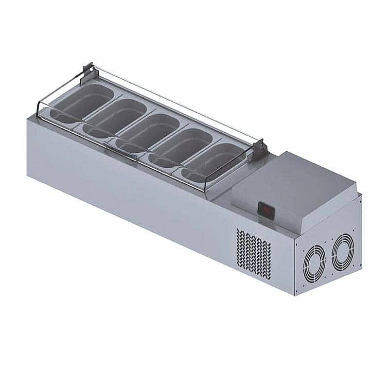 Iceinox VTP 200 PL Set Üstü Pleksi Kapaklı Saladbar, 178x34x30 cm, 230 V - 1