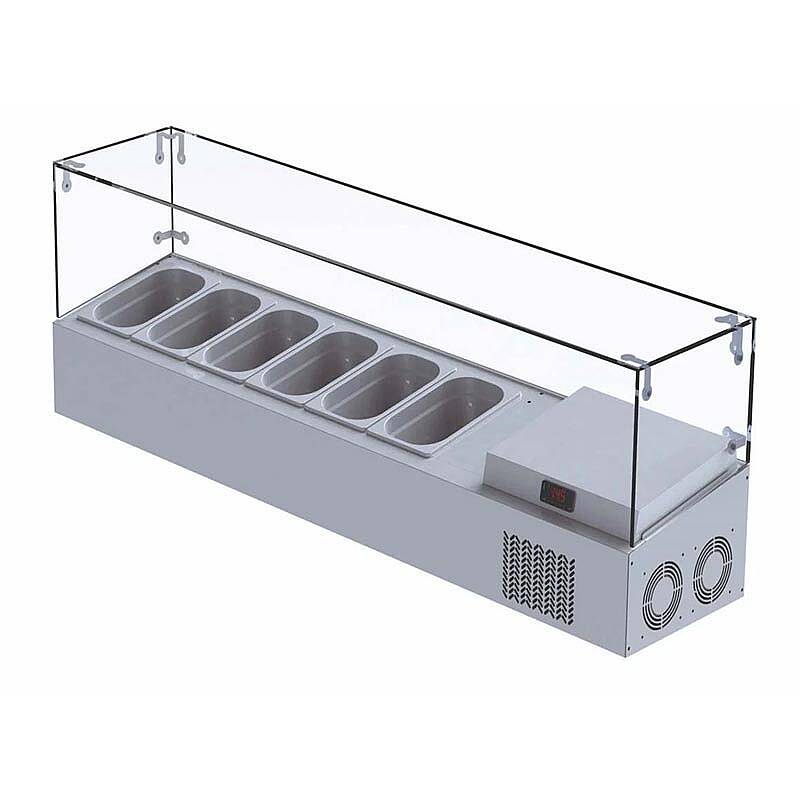 Iceinox VTP 225 GL Set Üstü Camlı Saladbar, 225x34x45 cm, 230 V - 1
