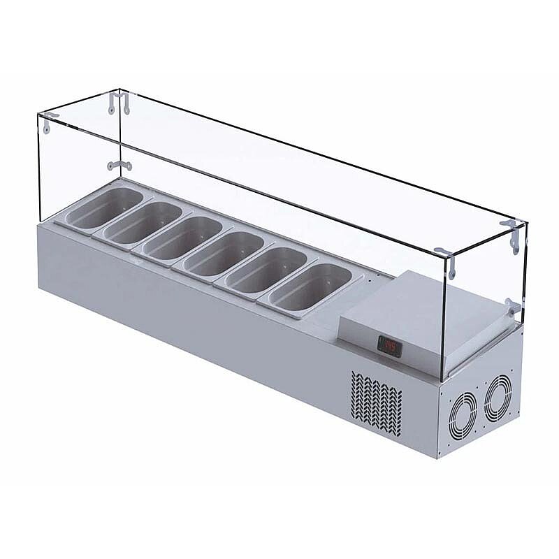 Iceinox VTP 250 GL Set Üstü Camlı Saladbar, 250x34x45 cm, 230 V - Iceinox