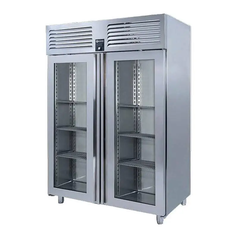 Iceinox VTS 1340 VG Dik Tip Snack ve GN Buzdolabı, Paslanmaz Çelik, 2 Cam Kapılı - 1