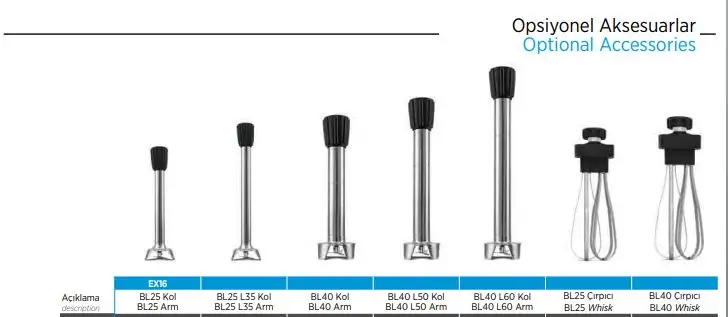 KEF BL40 L60-C Profesyonel El Blender, Hız Ayarlı, Easy Lock - KEF (1)