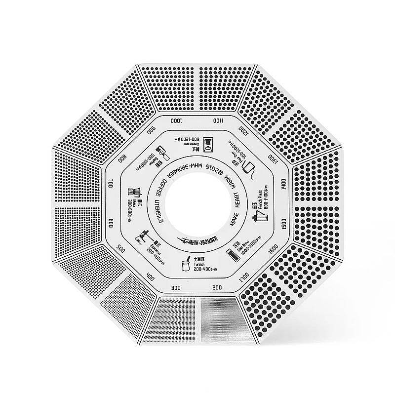 MHW-3Bomber C5626 Kahve Öğütüm Boyutu Ölçüm Kartı, Akrilik, 10 cm, 17 gr - 1
