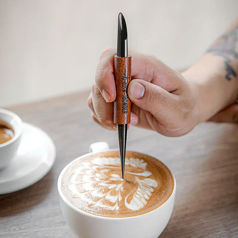 MHW-3Bomber CN5400R-OS Rosewood Latte Art Kalemi, Paslanmaz Çelik, 14.2 cm - 3