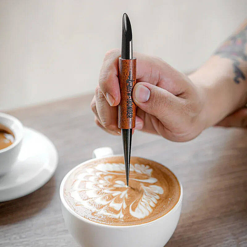 MHW-3Bomber CN5400R-OS Rosewood Latte Art Kalemi, Paslanmaz Çelik, 14.2 cm - 3