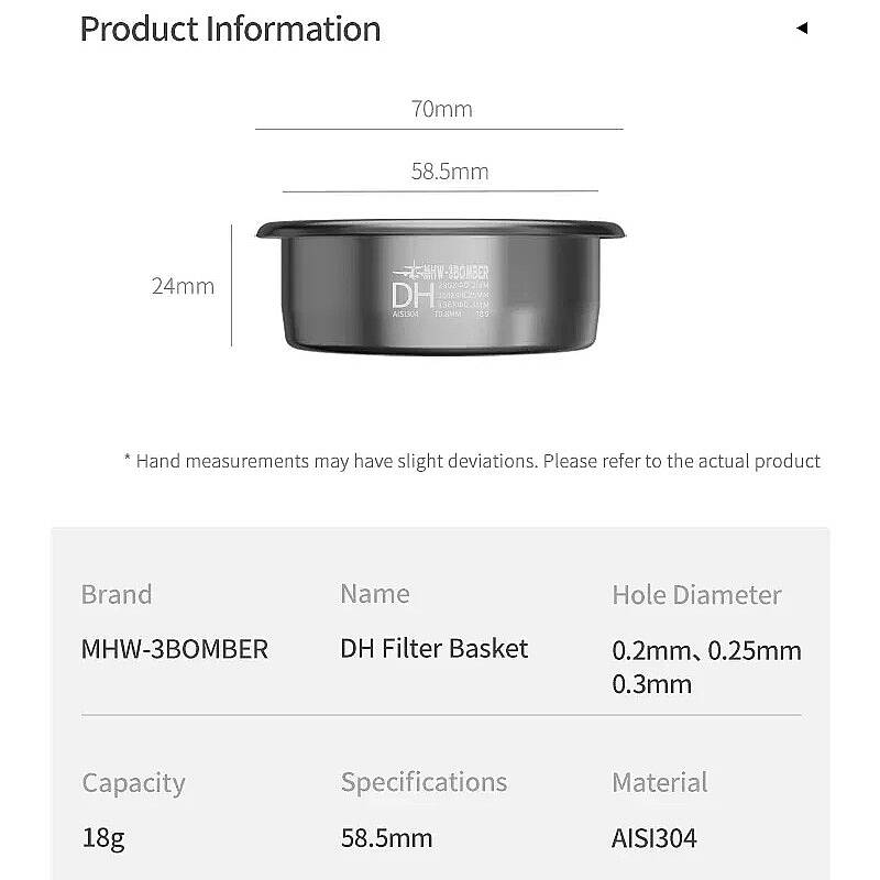 MHW-3Bomber FG5651B DH Espresso Sepeti, Paslanmaz Çelik, 58 mm, 18 gr - 4
