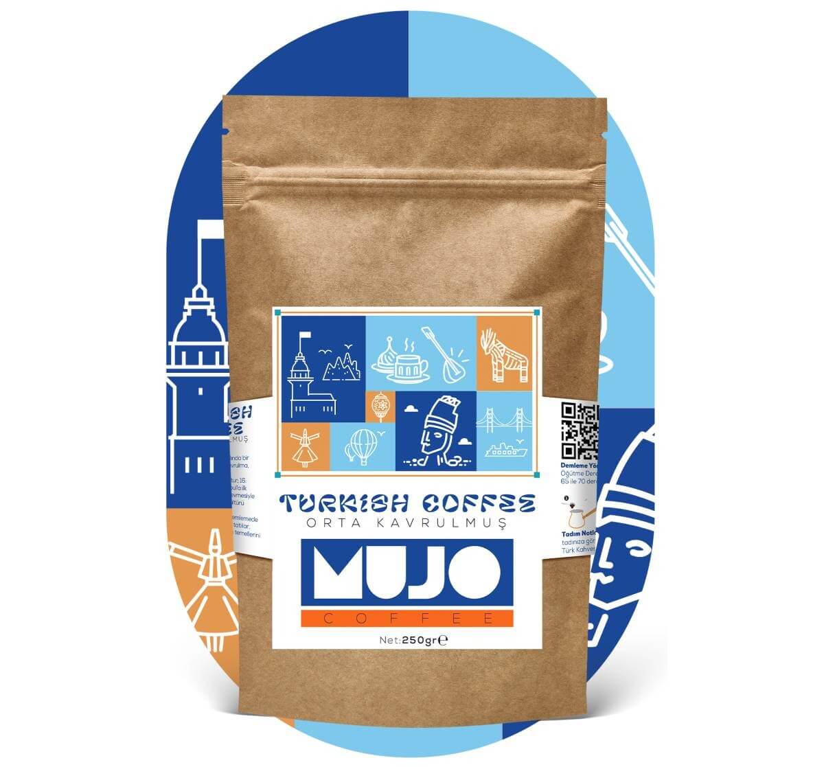 Mujo Coffee Turkish Coffee Orta Kavrulmuş, 250 gr. Türk Kahvesi - Mujo Coffee