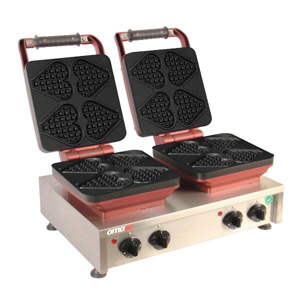 Omake Waffle Makinesi, Zaman Ayarlı, İkili, WFL21.E22, Çubuklu Kalp, Elektrikli - 1