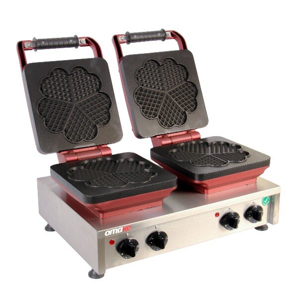 Omake Waffle Makinesi, Zaman Ayarlı, İkili, WFL21.E22, Kalp Modeli - Omake