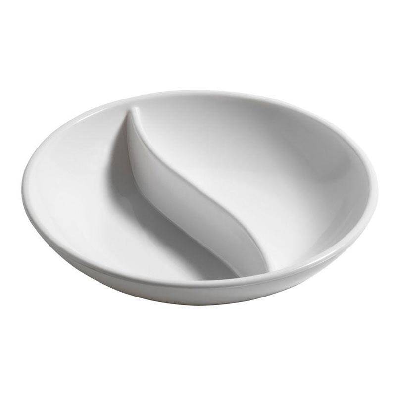 Bora Plastik 2 Bölmeli Sos Kabı, Yuvarlak, Polikarbonat, 8.5 cm, Beyaz - 1