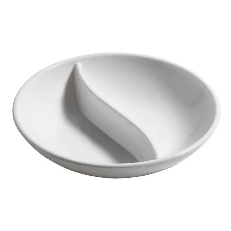 Bora Plastik 2 Bölmeli Sos Kabı, Yuvarlak, Polikarbonat, 8.5 cm, Beyaz - 1
