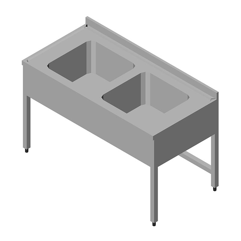 Öztiryakiler 3 Perdeli Evyeli Tezgah, 120x60 cm, 2G, 32.69 kg, Profesyonel - Öztiryakiler