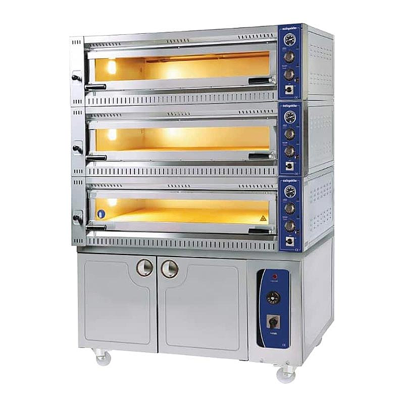 Öztiryakiler 34 cm x 18 Pizza Kapasiteli Mayalama Kabinli 3 Katlı Pizza ve Lahmacun Fırını, Elektrikli, 136x95x199 cm. - Öztiryakiler