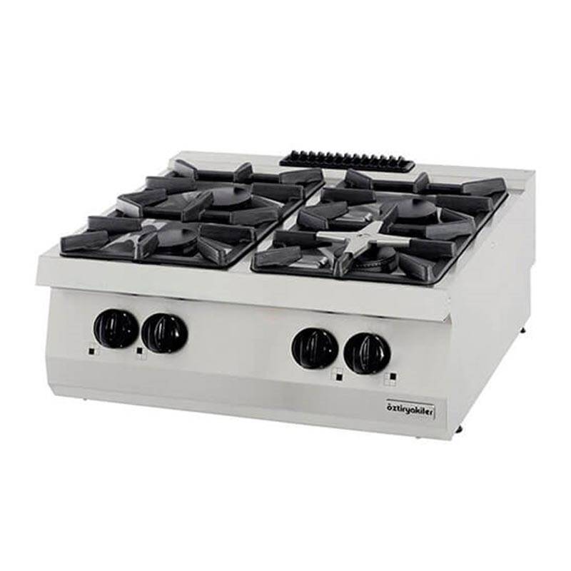 Öztiryakiler 700 Seri OSOG 8070 LS Dörtlü Set Üstü Ocak, Gazlı, Paslanmaz Çelik, 80x70x28 cm - 1