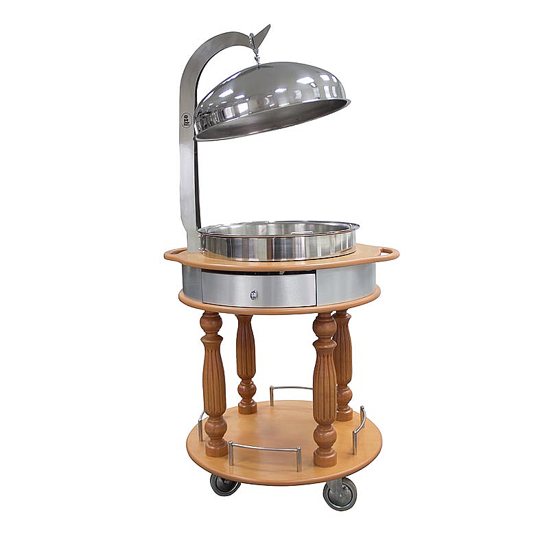 Öztiryakiler Ahşap Chafing Dish Servis Arabası, 90 cm, Profesyonel - 1