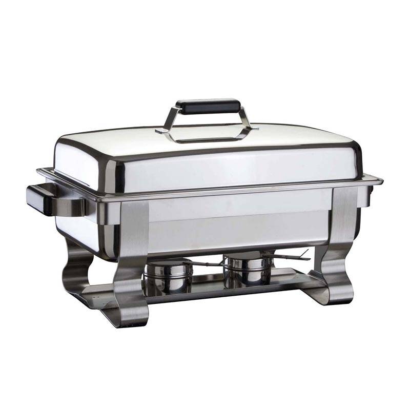 Öztiryakiler Ayaklı Chafing Dish, Jel Yakıtlı, Paslanmaz Çelik, GN 1/1, 35x64x35 cm - 1