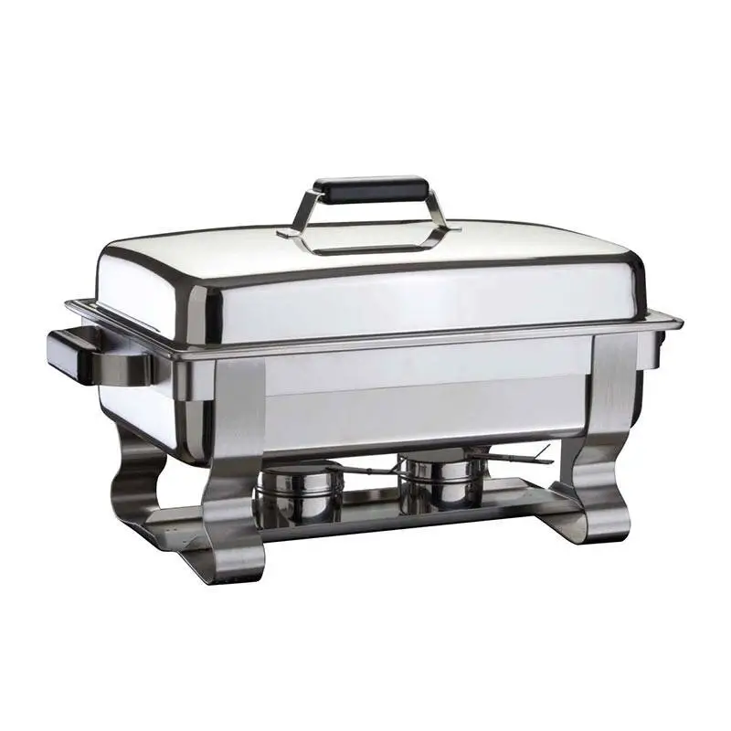 Öztiryakiler Ayaklı Chafing Dish, GN 1/1, 35x64 cm, Jel Yakıtlı, Paslanmaz Çelik - 1
