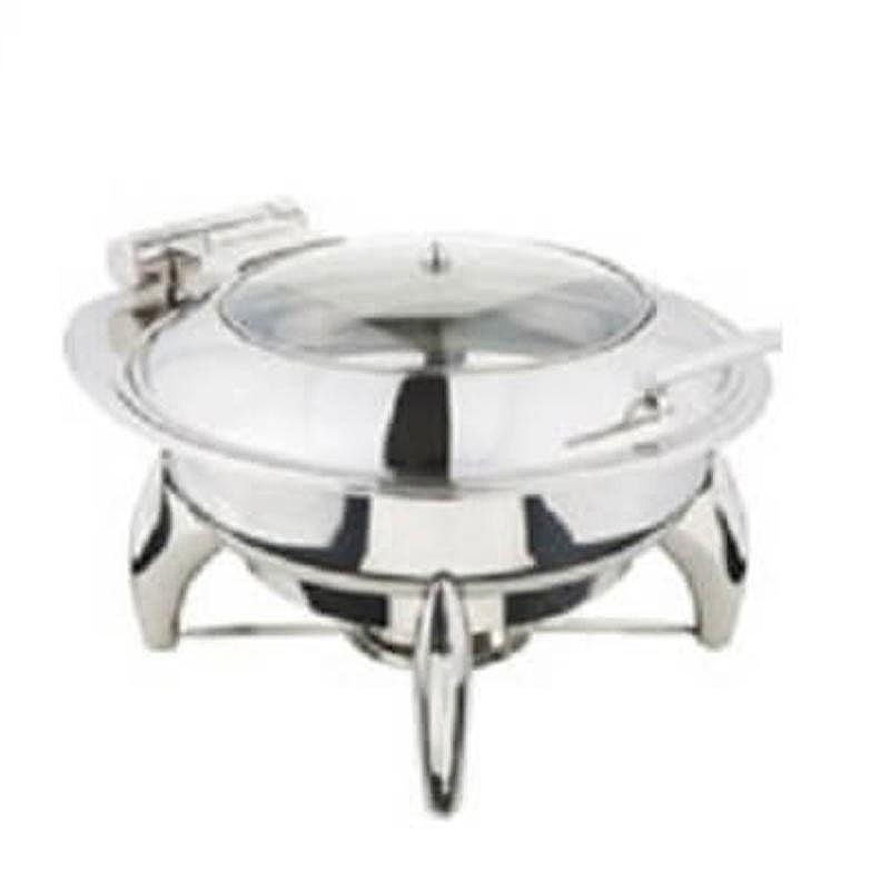 Öztiryakiler Ayaklı Dikdörtgen Cam Kapaklı Chafing Dish, GN 2/3, 6 Lt, Jel Yakıtlı, 48x44x27 Cm. - 1