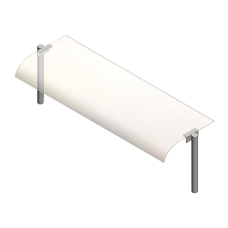 Öztiryakiler Bombe Camlı Servis Rafı, 190x30 cm, Paslanmaz Çelik Ayaklar - Öztiryakiler