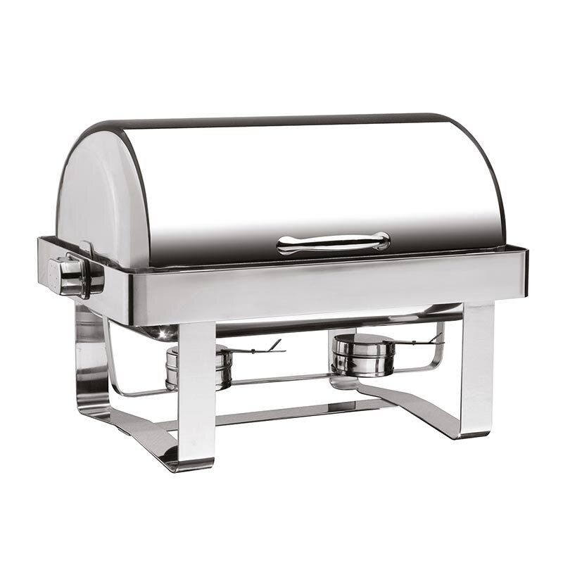 Öztiryakiler Chafing Dish, 180 Derece Açılır Kapak, Düz Ayak, GN 1/1, Jel Yakıtlı - Öztiryakiler