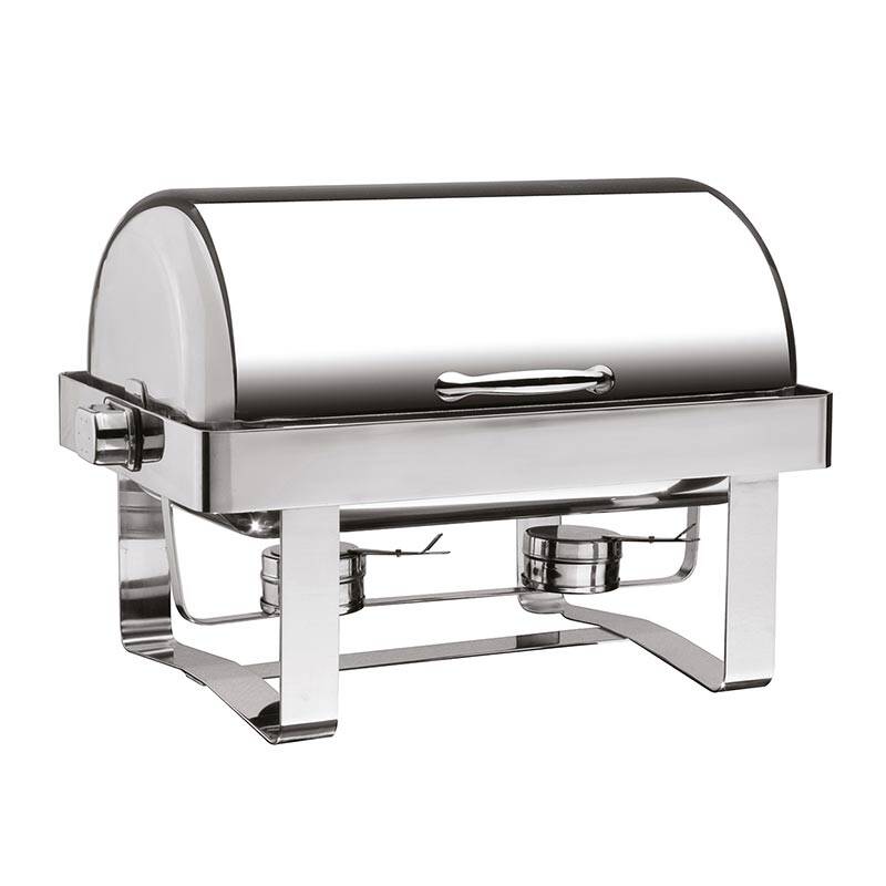 Öztiryakiler Chafing Dish, 180 Derece Açılır Kapak, Düz Ayak, GN 1/1, Jel Yakıtlı - 1