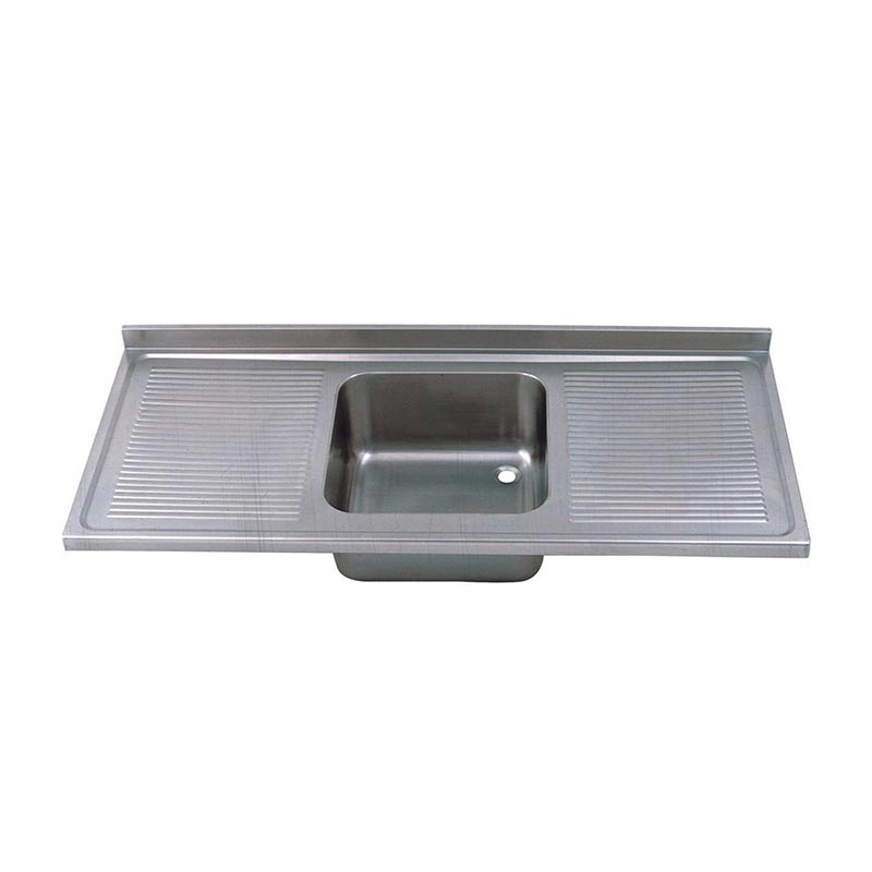 Öztiryakiler Çift Damlalıklı Tek Gözlü Tablalı Evye, 120x60 cm, 40x40x25 cm, Paslanmaz Çelik - Öztiryakiler