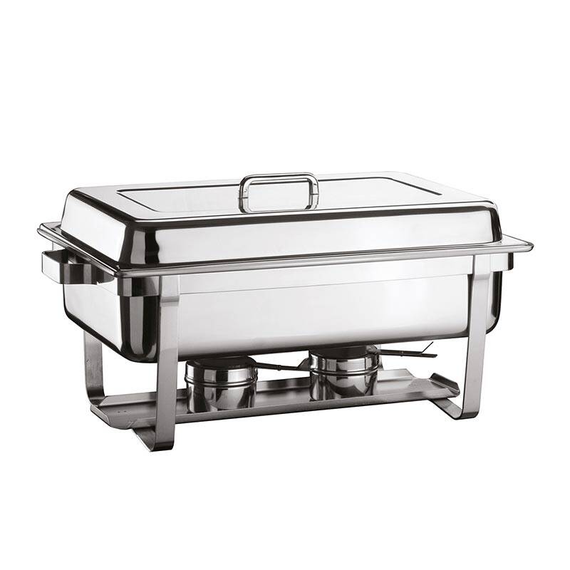 Öztiryakiler Çin Model Kapaklı Chafing Dish, İçiçe Geçen Ayak, Paslanmaz Çelik, GN 1/1, Jel Yakıtlı - 1