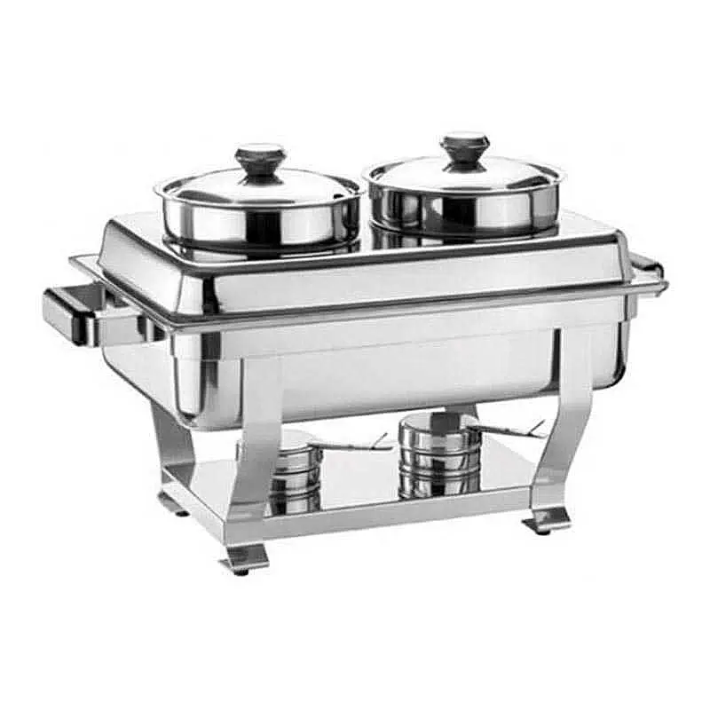 Öztiryakiler Çorbalıklı İkili Was Ayaklı Chafing Dish, Jel Yakıtlı, Kolay Temizlenebilir - 1