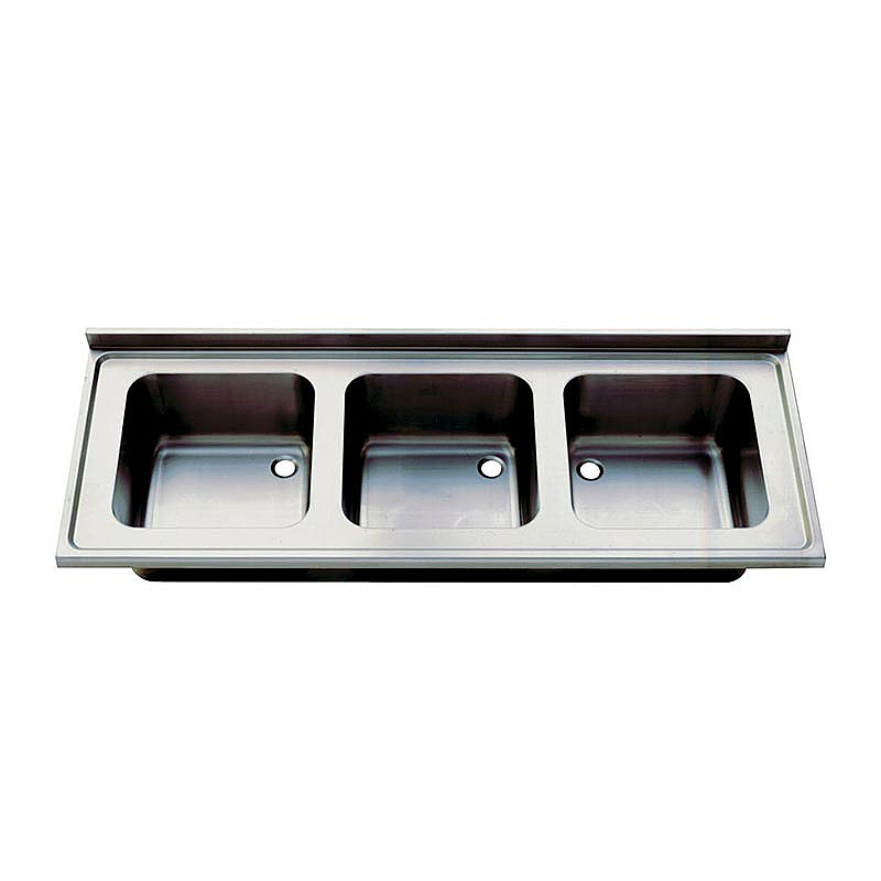 Öztiryakiler Damlalıksız Üç Gözlü Tablalı Evye, 190x60 cm, 50x40x25 cm, 60 Serisi - Öztiryakiler