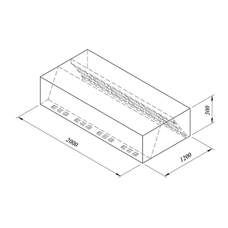 Öztiryakiler Duvar Tipi Filtreli, Çift Cidarlı Davlumbaz, 200x120 cm, Endüstriyel - 1