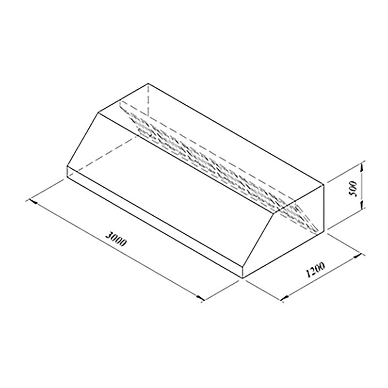Öztiryakiler Duvar Tipi Filtreli Davlumbaz, 300x120 cm, Paslanmaz Çelik - 1