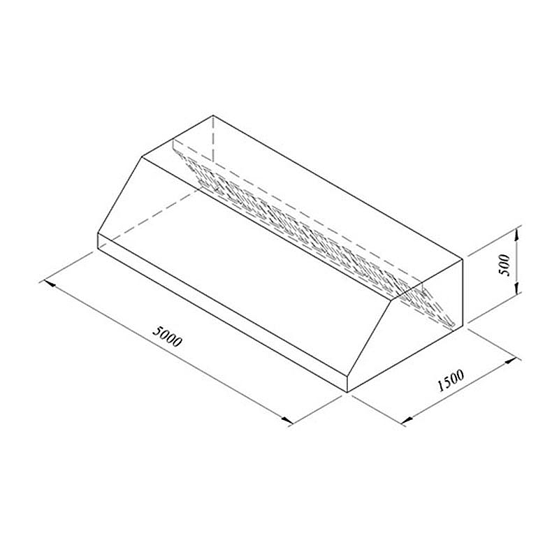Öztiryakiler Duvar Tipi Filtreli Davlumbaz, 500x150 cm, Paslanmaz Çelik - 1