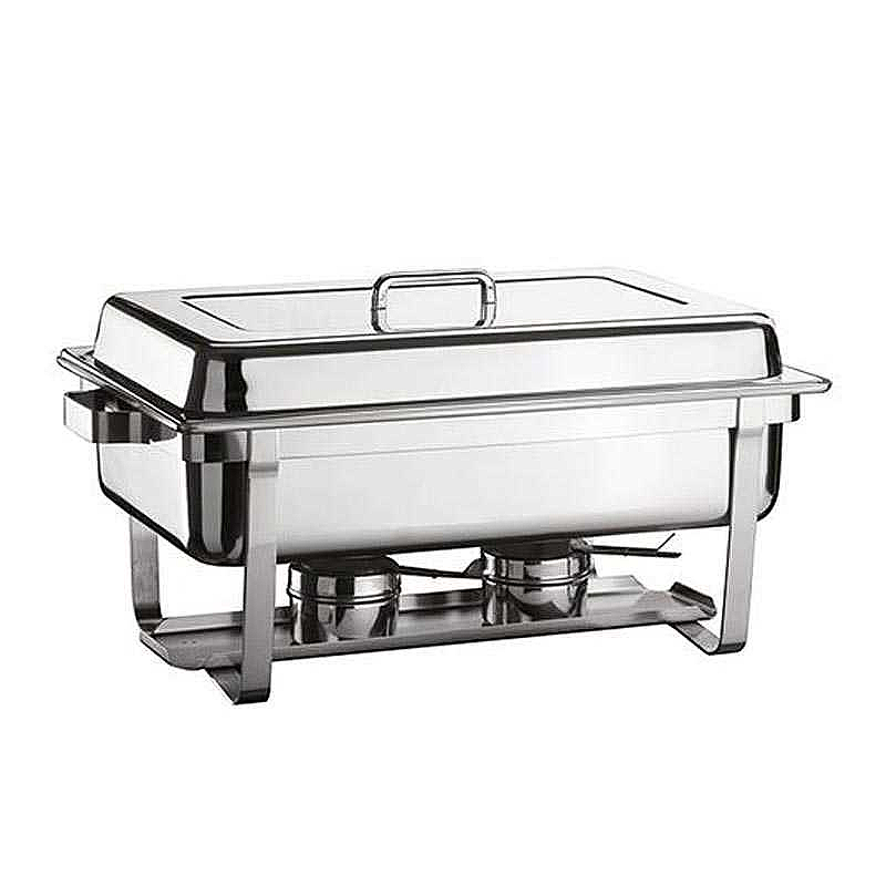 Öztiryakiler Düz Kapaklı Geçme Ayaklı Chafing Dish, GN 1/1, Jel Yakıt + Elektrikli, 7.50 Kg. - 1