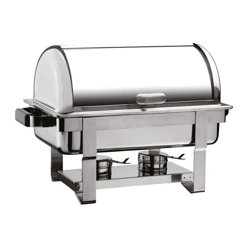 Öztiryakiler GN 1/1 Rolltop Kapaklı Was Ayaklı Chafing Dish, Elektrikli, Kızaklı - 1