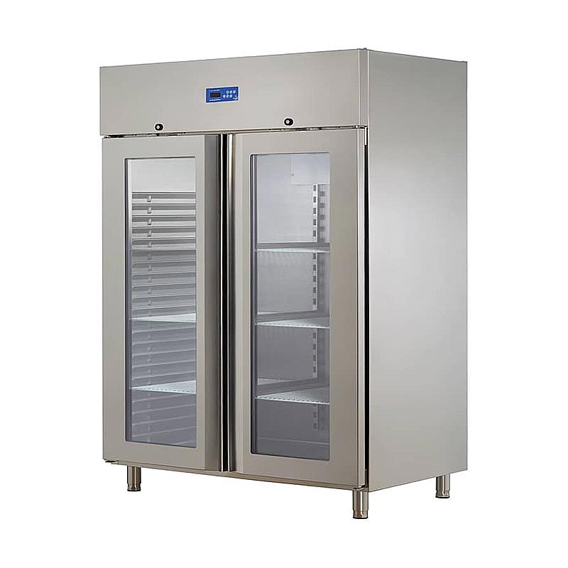 Öztiryakiler GN 1200 NMV Çift Cam Kapılı Buzdolabı, 1200 Lt, Paslanmaz Çelik - 1