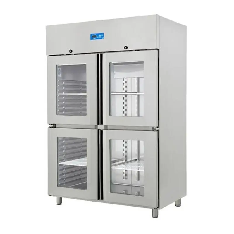Öztiryakiler GN 1200 NMV Dikey Tip Monoblok Buzdolabı, 4 Yarım Cam Kapılı, Dijital Kontrol Panelli - 1