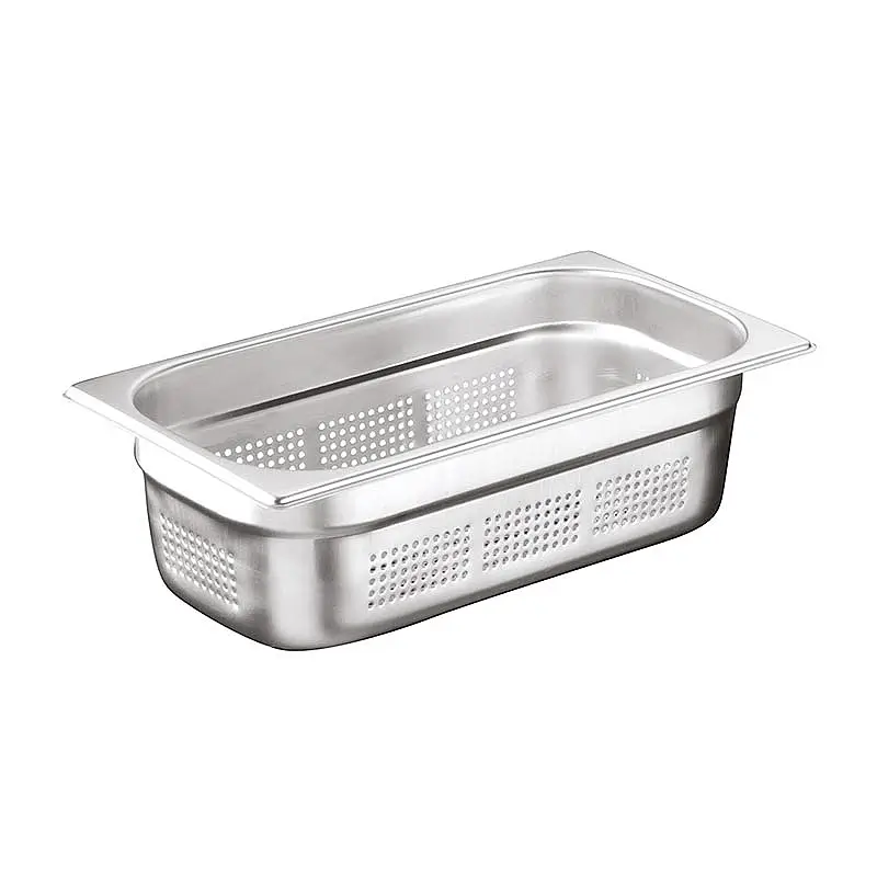 Öztiryakiler GN 1/3-150 mm Köşe Desenli Delikli Gastronorm Küvet, 5.5 Lt. - 1