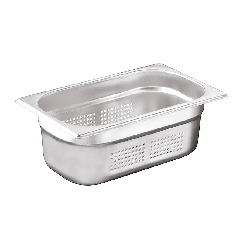 Öztiryakiler GN 1/4-100 mm Delikli Gastronorm Küvet, Paslanmaz Çelik - 1