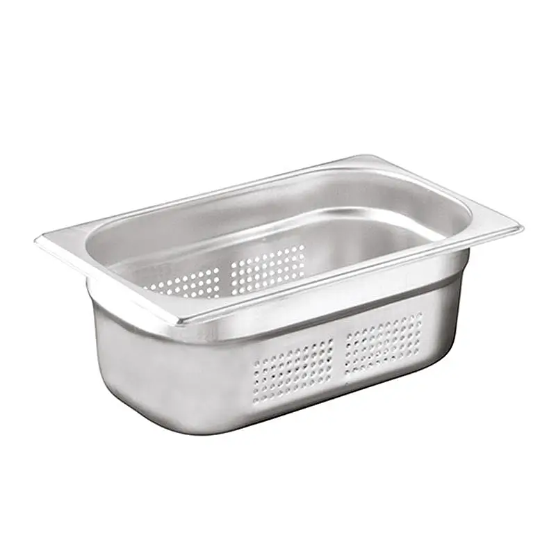 Öztiryakiler GN 1/4-40 mm Delikli Gastronorm Küvet, Paslanmaz Çelik - 1
