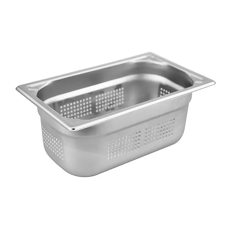 Öztiryakiler GN 1/4-65 mm Köşe Desenli Delikli Gastronorm Küvet, 1.5 Lt. - 1