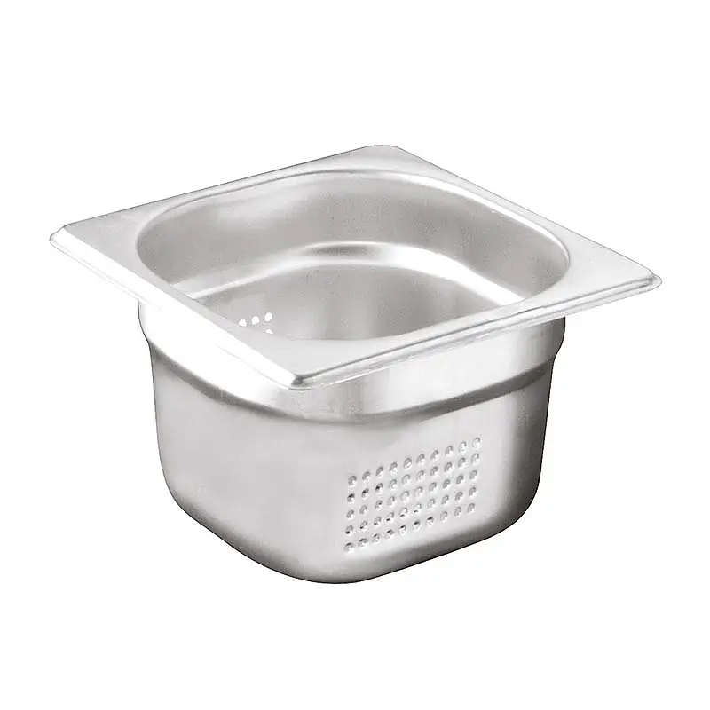 Öztiryakiler GN 1/6-65 mm Delikli Gastronorm Küvet, Standart, Paslanmaz Çelik - 1