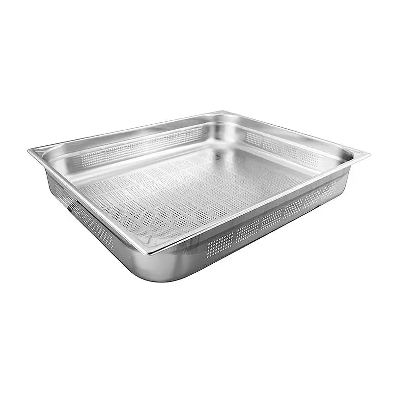 Öztiryakiler GN 2/1-40 mm Köşe Desenli Delikli Gastronorm Küvet, 10 Lt. - 1