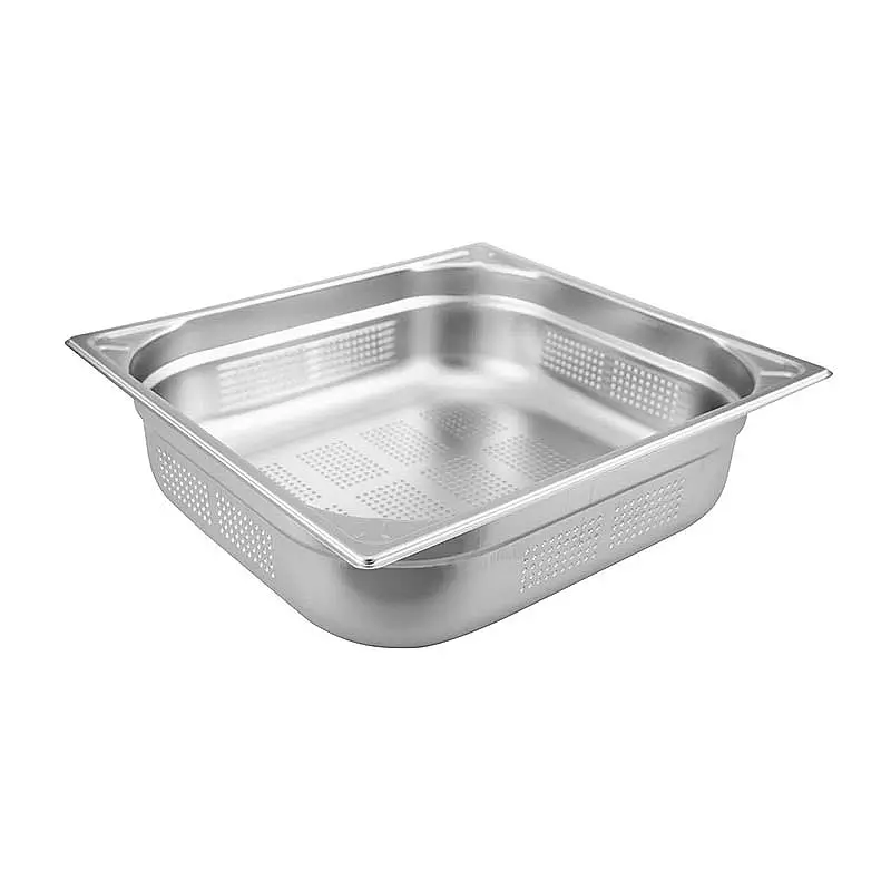 Öztiryakiler GN 2/3-65 mm Köşe Desenli Delikli Gastronorm Küvet, 5.25 Lt. - 1