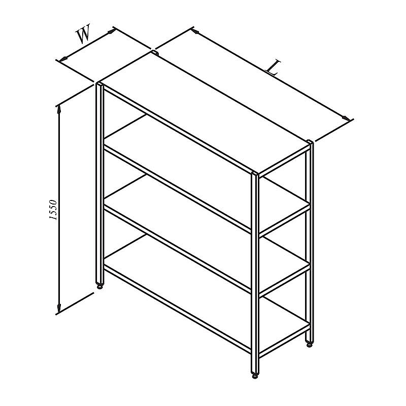 Öztiryakiler İstif Rafı, 4 Düz Tabla, 120x70 cm, Paslanmaz Çelik - Öztiryakiler