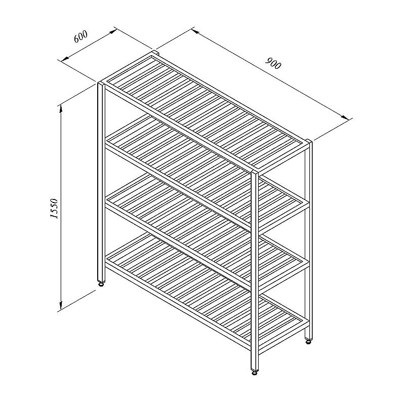 Öztiryakiler İstif Rafı, 4 Izgara Tabla, 90x60 cm, Ayarlanabilir Ayaklı - 1