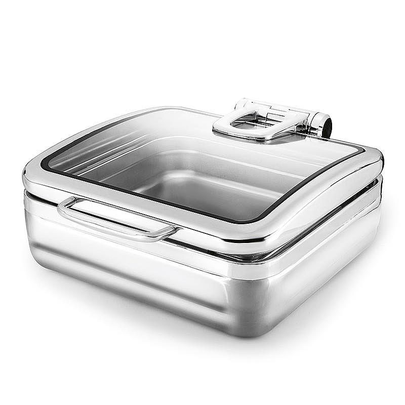 Öztiryakiler Kızaklı Isıtıcısız Kare Chafing Dish, GN 2-3, 5.5 Lt, Hijyenik - 1