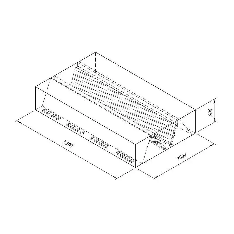 Öztiryakiler Kutu Tip Filtreli Çift Cidar Davlumbaz, 350x200 cm, Endüstriyel - 1