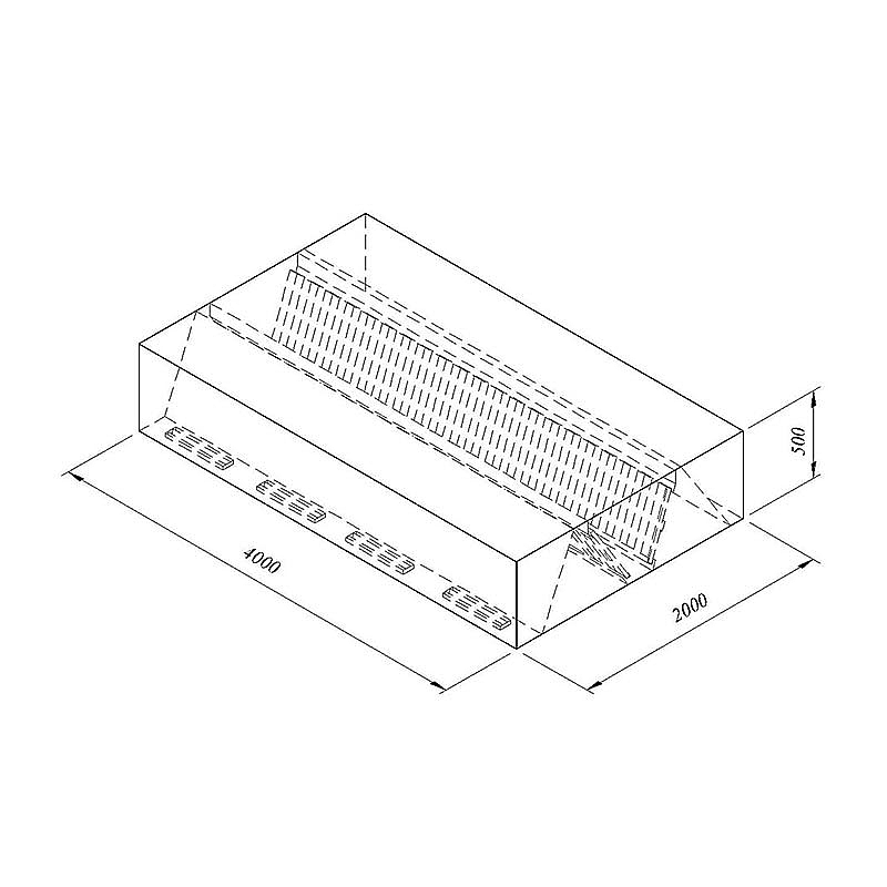 Öztiryakiler Kutu Tip Filtreli Çift Cidar Davlumbaz, 400x200 cm, Endüstriyel - 1