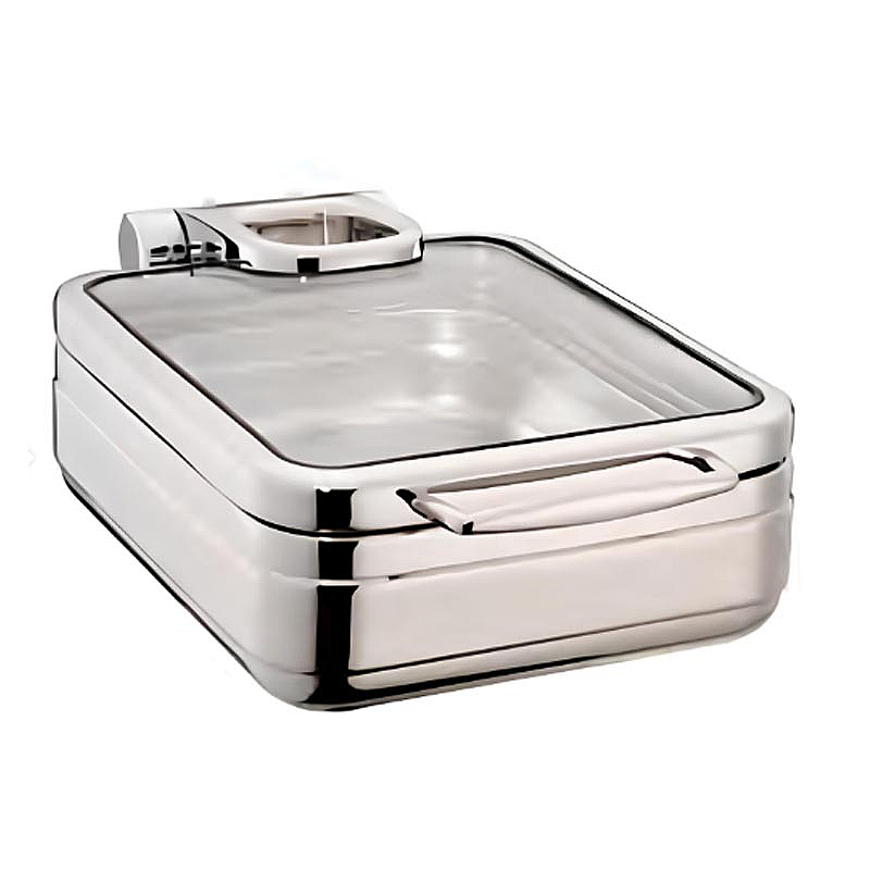 Öztiryakiler Lux Hidrolik Cam Kapaklı Dikdörtgen Chafing Dish, GN 1-1, 9 Lt, Kolay Temizlenebilir - 1