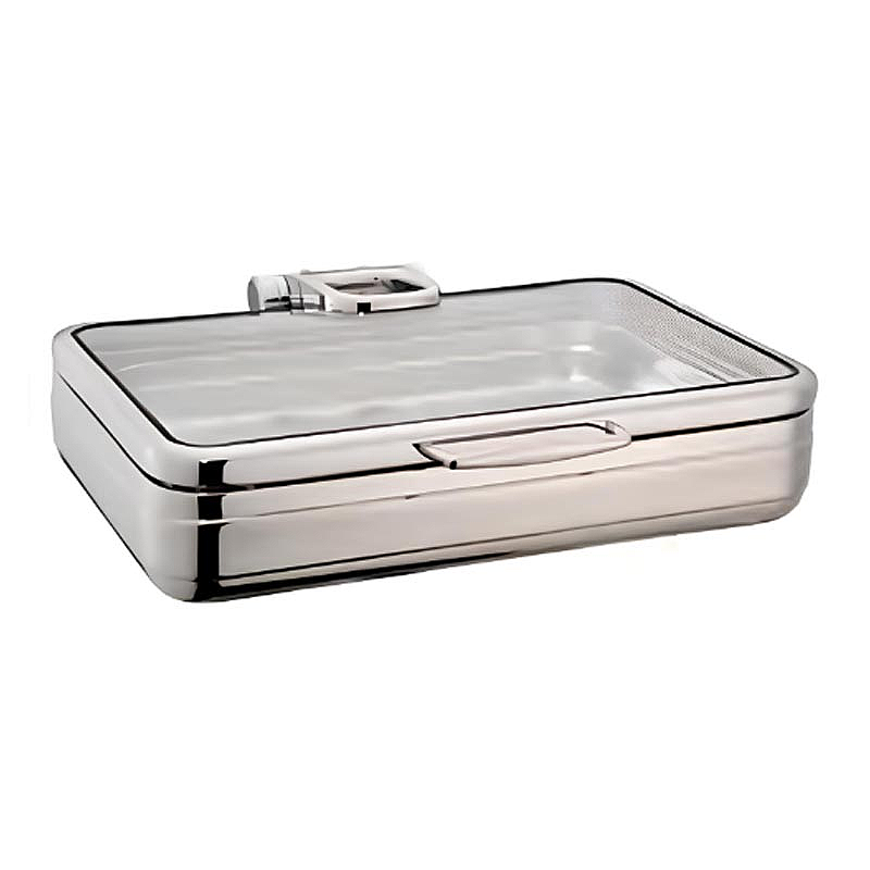 Öztiryakiler Lux Hidrolik Cam Kapaklı Dikdörtgen Chafing Dish, GN 1-2, 4 Lt, Kolay Temizlenebilir - Öztiryakiler